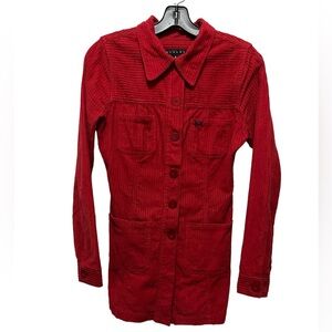 VINTAGE RED CORDUROY SLIM FIT JACKET